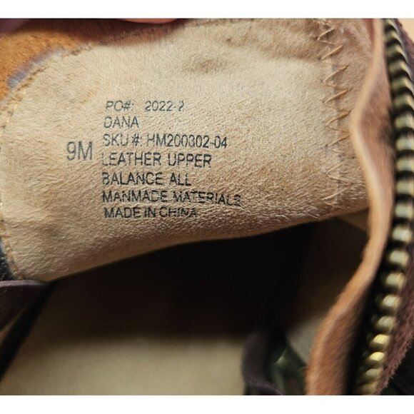 Hälsa Dana Ankle Wedge Bootie Womens 9 Brown Suede and Brown Leather Double Zip - Picture 11 of 14